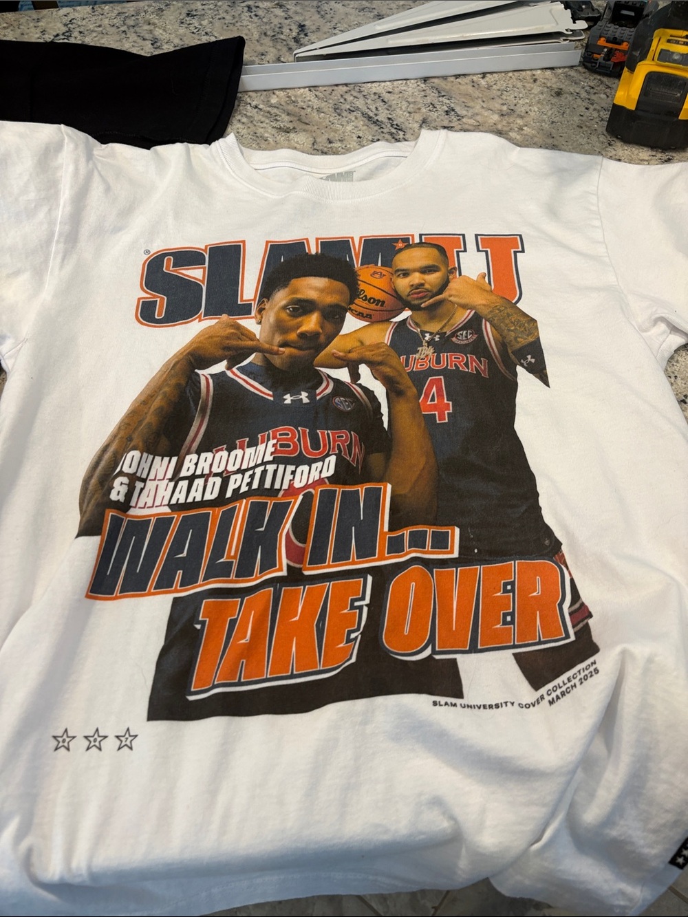 Multiple  Men’s White and black  Graphic Slam University Basketball T shirts.